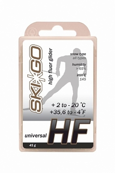 Мазь скольжения парафин HF белый универсальный, +2/-20, 45 гр 
